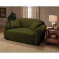 Madison Industries Madison JER-LOVE-FO Stretch Jersey Loveseat Slipcover; Forest JER-LOVE-FO